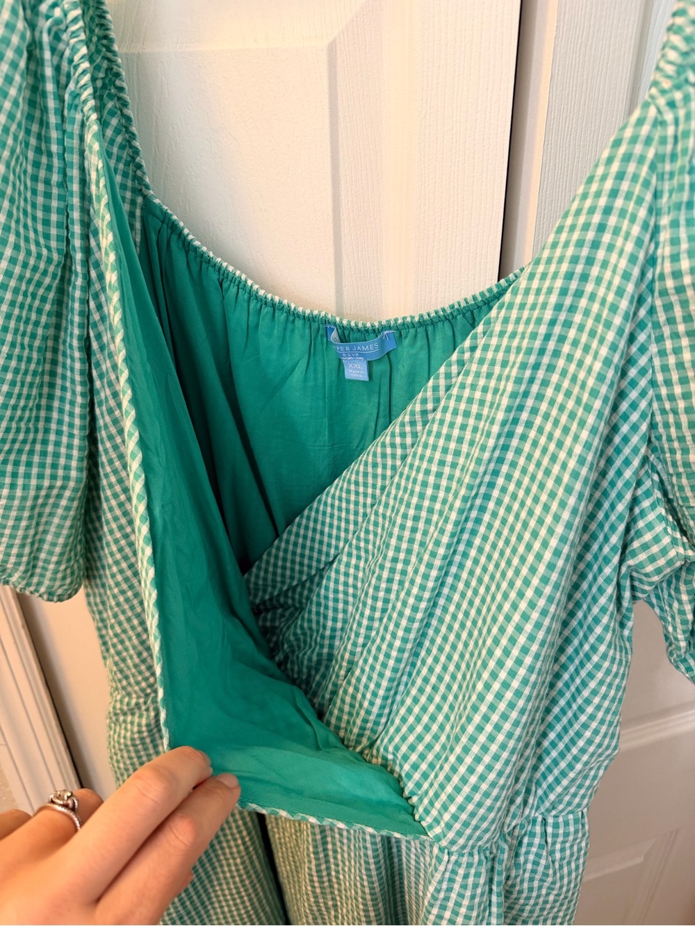 Draper James RSVP Mint Gingham Dress - Picture 4 of 7